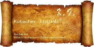 Kutscher Ildikó névjegykártya